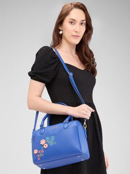 Caprese - Women Blue Erica Satchel Bag with Detachable Strap (M)
