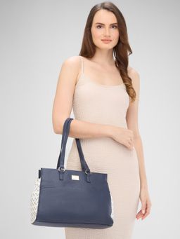 Caprese - Women Navy Blue Shane Handbag with Detachable Strap (L)