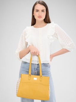 Caprese - Women Yellow Shane Handbag with Detachable Strap (L)