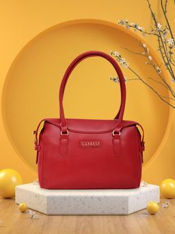 Caprese - Women Red Vienna Satchel Bag with Detachable Strap (S)