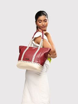 Caprese - Women Maroon Lucca Tote Bag (M)