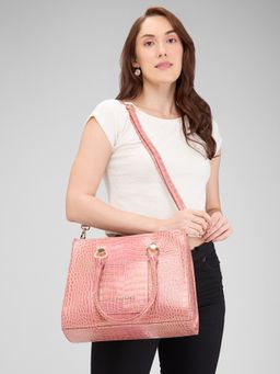 Caprese - Women Peach Miranda Tote Bag with Detachable Strap (M)