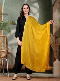 Clora Creation - Yellow Gotta Patti Chiffon Dupatta