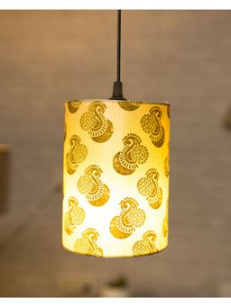 Homesake - Golden Leaf Hanging Cylinder Lamp Shade