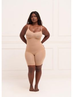 Underneat - Women Seamless Adjustable Straps Mid Thigh Full Bodysuit Shaper