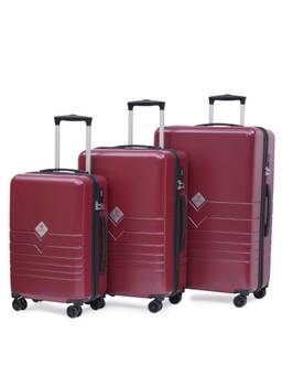 Swiss Military - Unisex Arctic Hard 8 Wheel Spinner Trolley Bags - Purple (Pack of 3)