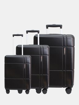 Swiss Military - Unisex Dash Hard 8 Wheel Spinner Trolley Bags - Black (Pack of 3)