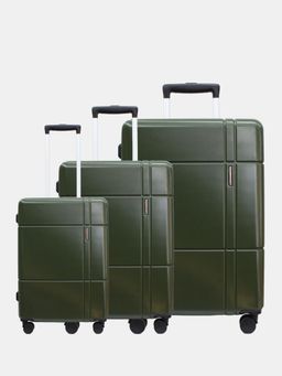 Swiss Military - Unisex Dash Hard 8 Wheel Spinner Trolley Bags - Olive (Pack of 3)