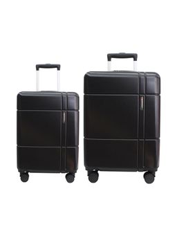 Swiss Military - Unisex Dash Hard 8 Wheel Spinner Trolley Bags - Black (Pack of 2)