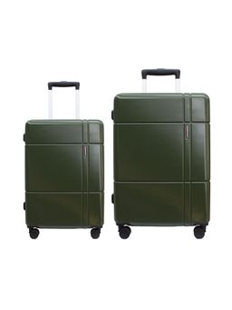 Swiss Military - Unisex Dash Hard 8 Wheel Spinner Trolley Bags - Olive (Pack of 2)