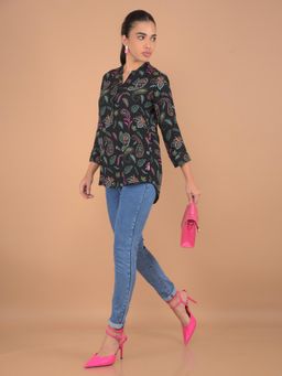 CRIMSOUNE CLUB - Women's Navy Blue High-rise Jeans