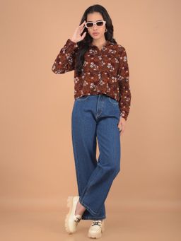 CRIMSOUNE CLUB - Womens Blue Straight 100% Cotton Jeans