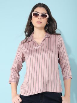CRIMSOUNE CLUB - Women's Pink Striped Top