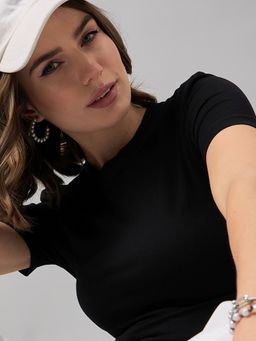 98 Degree North - Black Women Cotton Crop Top