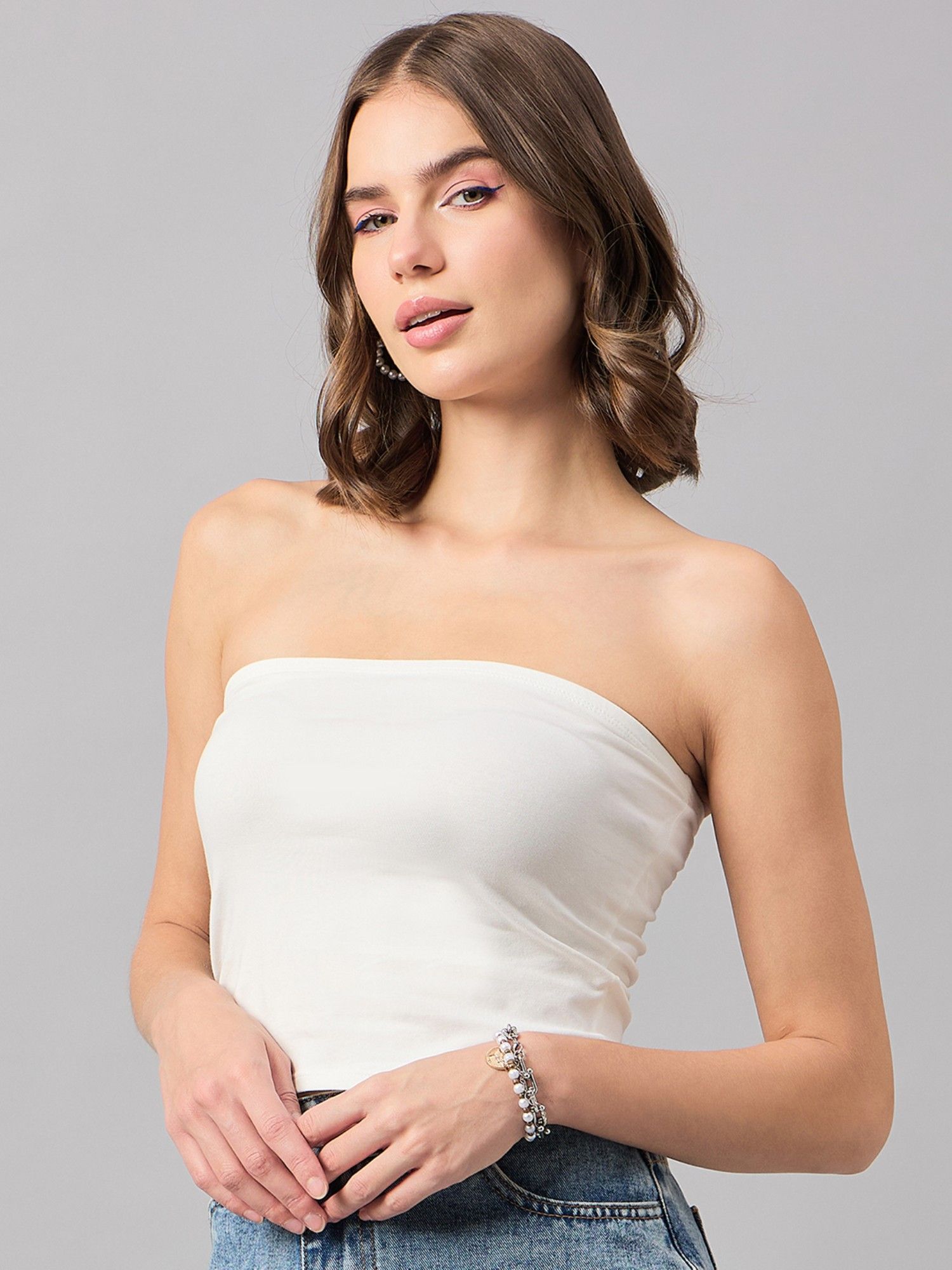 Buy 98 Degree North Women Cotton Tube Top (XS) Online