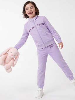 United Colors of Benetton - Girls Purple Solid/Plain Pure Cotton Joggers