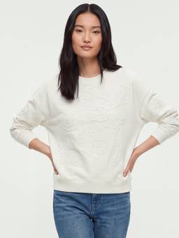 United Colors of Benetton - Women White Embroidered Polycotton Sweatshirt