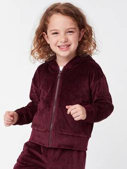 United Colors of Benetton - Girls Maroon Solid/Plain Polyester Jacket