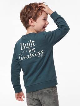 United Colors of Benetton - Boys Blue Typography Polycotton Sweatshirt
