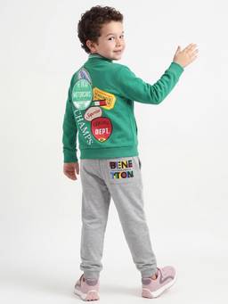 United Colors of Benetton - Boys Green Printed Polycotton Jacket