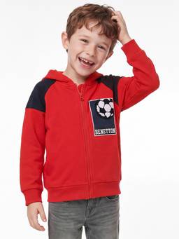 United Colors of Benetton - Boys Red Embroidered Polycotton Jacket