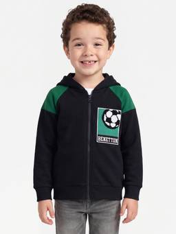United Colors of Benetton - Boys Blue Colorblock Polycotton Jacket