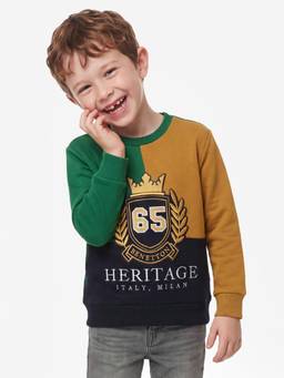 United Colors of Benetton - Boys Multi-Color Colorblock Polycotton Sweatshirt