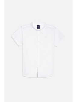 Allen Solly - Boys White Regular Fit Textured Casual Shirt