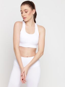 Wear Jukebox - White Long Line Sports Bra