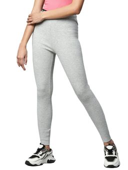 Global Republic - Women Skinny Fit Ankle Length Ecru Typographic Waistband Legging