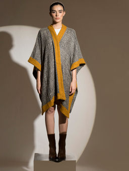 Khaleej - Grey & Mustard Bordered Cape