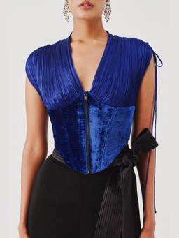 AROKA - Blue Veronica Corset Top
