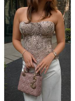 Old Marigold - Berlin Cream Embellished Corset Top