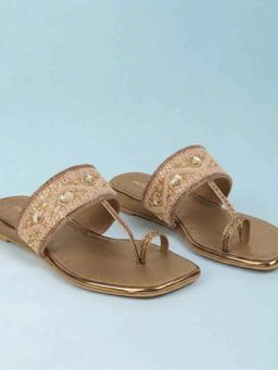 Mochi - Women Gold Casual Flats