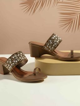 Metro - Women Bronze Block Heels