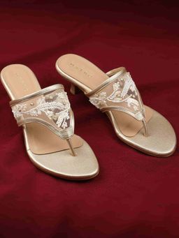 Metro - Women Gold Kitten Heels