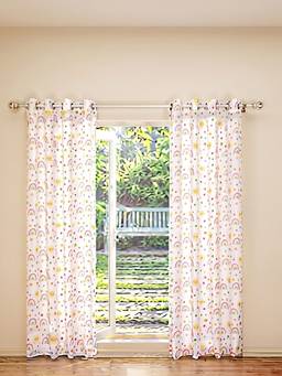 NEELA HOME - Rainbow Design Window Kids Curtain, Room Darkening, Multicolor, (Pack Of 2)