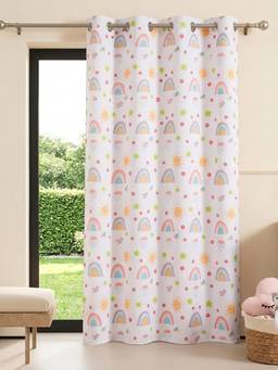 NEELA HOME - Rainbow Design Window Single Kids Curtain, Room Darkening, Multicolor