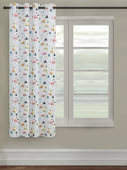 NEELA HOME - Car Design Window Single Kids Curtain, Room Darkening, Multicolor