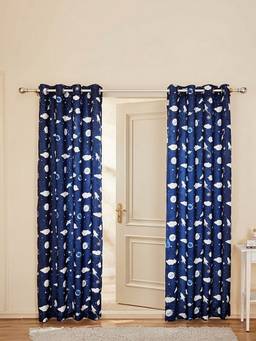 NEELA HOME - Galaxy Design Window Kids Curtain, Room Darkening, Multicolor, (Pack Of 2)