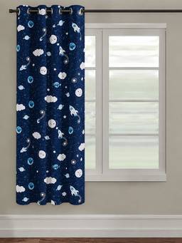 NEELA HOME - Galaxy Design Window Single Kids Curtain, Room Darkening, Multicolor