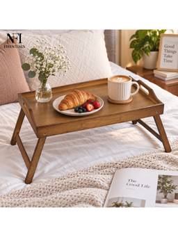 NFI Essentials - Foldable Breakfast Table, Bed Tray with Folding Legs