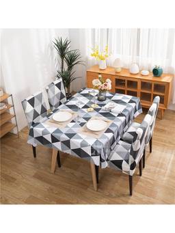 House of Quirk - Dining Table Cloth Dust Kitchen Decor 1 Table Cover + 4 Chair Cover - Multi-Color