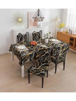House of Quirk - Dining Table Cloth Dust Kitchen Decor 1 Table Cover + 4 Chair Cover- Sunrise
