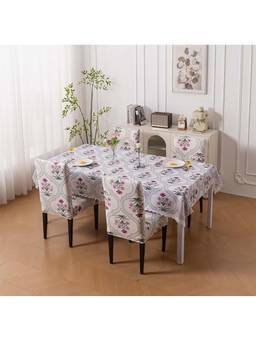 House of Quirk - Dining Table Cloth Dust Kitchen Decor 1 Table Cover + 4 Chair Cover- Mugal Buta
