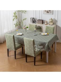 House of Quirk - Dining Table Cloth Dust Kitchen Decor 1 Table Cover + 4 Chair Cover- Neem Buti
