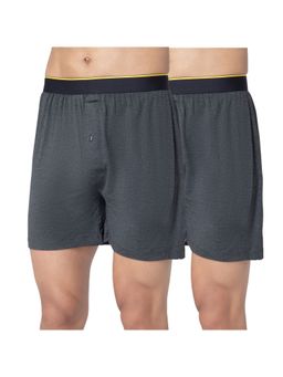 Bummer - Grey Printed Micro Modal Boxers Shorts for Men (Pack of 2)