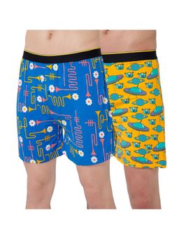 Bummer - Multi-Color Printed Micro Modal Boxers Shorts for Men (Pack of 2)