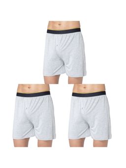 Bummer - Grey Micro Modal Boxers Shorts for Men (Pack of 3)