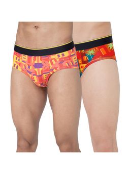 Bummer - Multi-Color Mens Printed Micro Modal Briefs Underwear (Pack of 2)